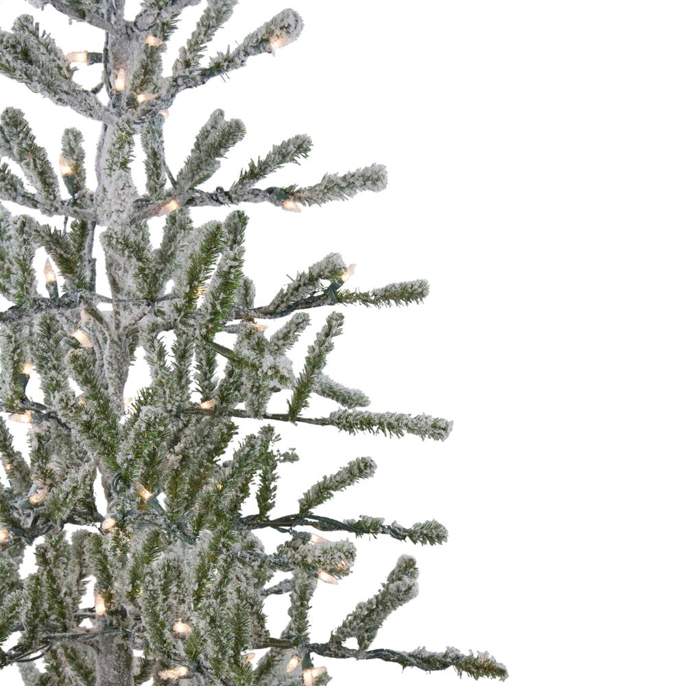 5' Pre-Lit Medium Flocked Alpine Twig Artificial Christmas Tree - Warm White Lights. Picture 3