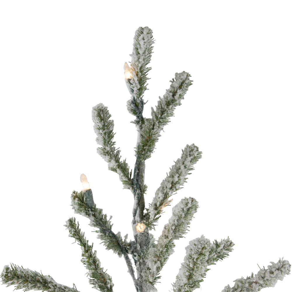 5' Pre-Lit Medium Flocked Alpine Twig Artificial Christmas Tree - Warm White Lights. Picture 4