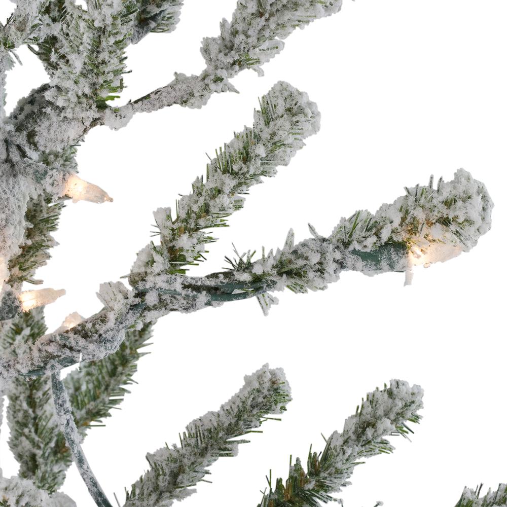 5' Pre-Lit Medium Flocked Alpine Twig Artificial Christmas Tree - Warm White Lights. Picture 2