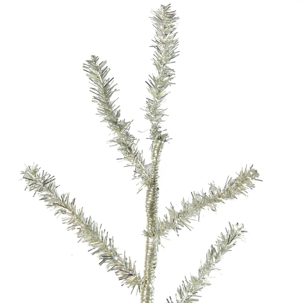 3' Full  Champagne Tinsel Artificial Christmas Twig Tree - Unlit. Picture 4