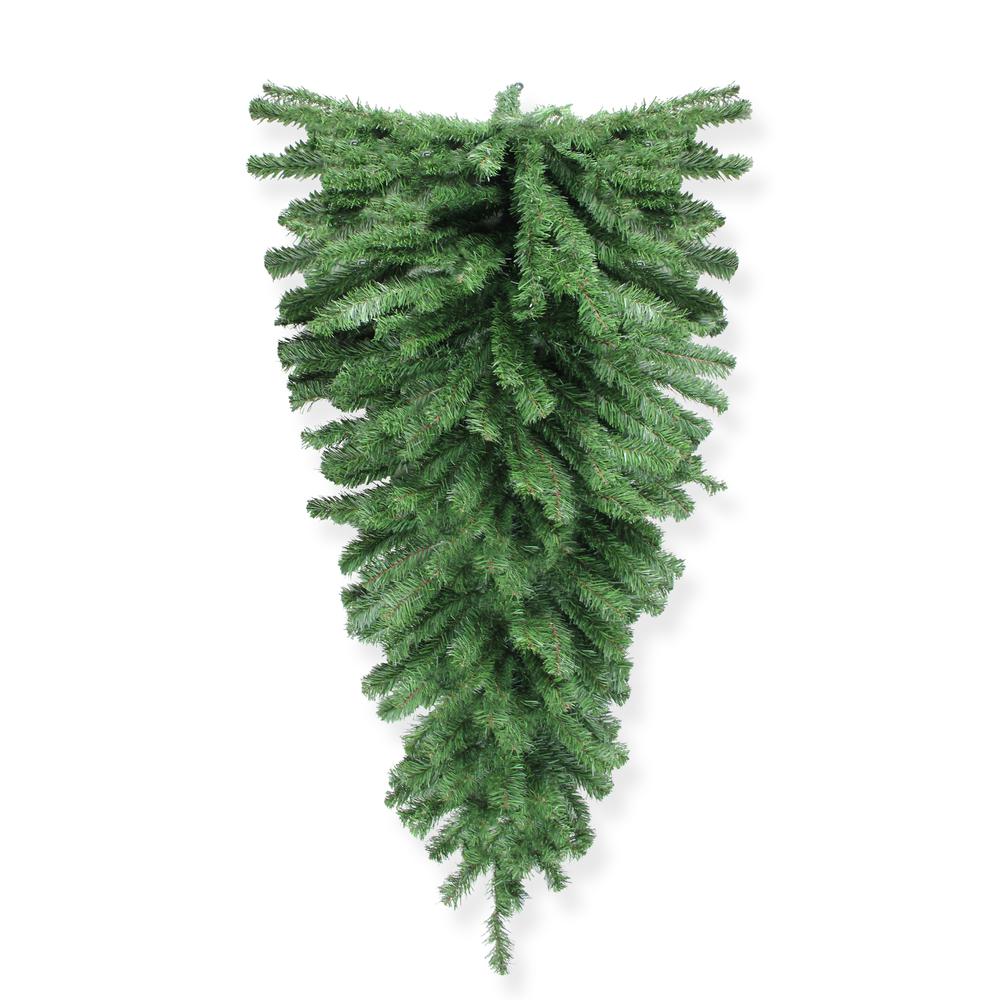 54" Green Pine Artificial Christmas Teardrop Swag - Unlit. Picture 1