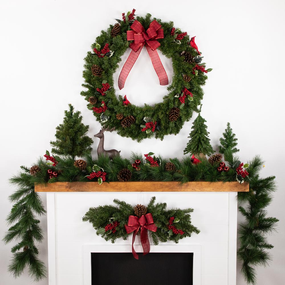32" Canadian Pine Artificial Christmas Door Swag - Unlit. Picture 3