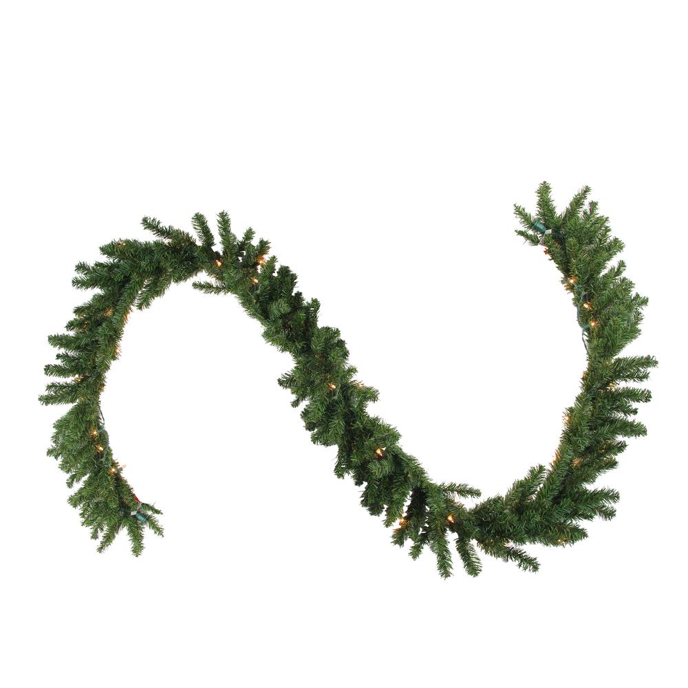 50' x 10" Pre-Lit Canadian Pine Commercial Artificial Christmas Garland - Clear Lights. Picture 1