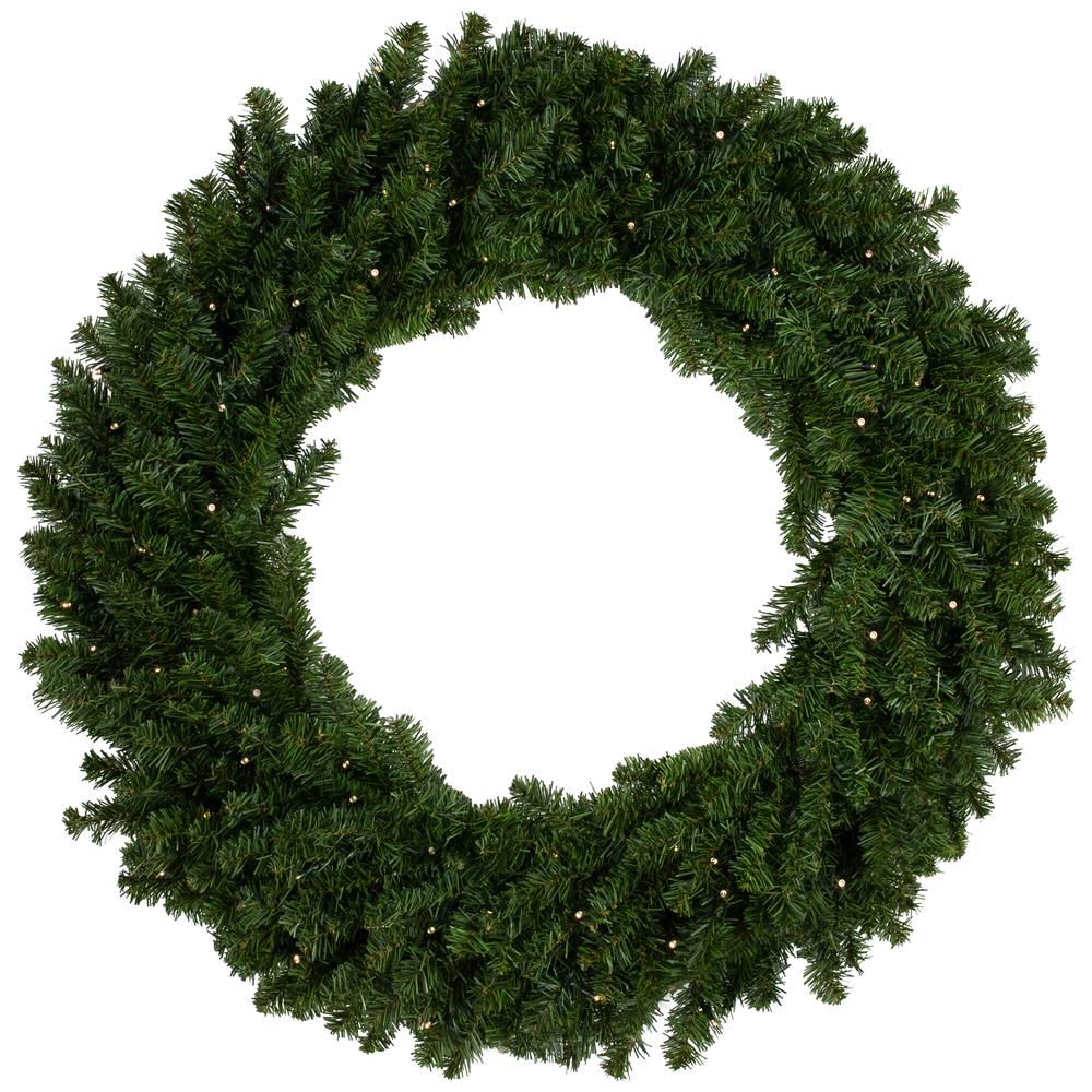 Canadian Pine Artificial Christmas Double Wreath 36-Inch Clear LED Lights. Picture 1
