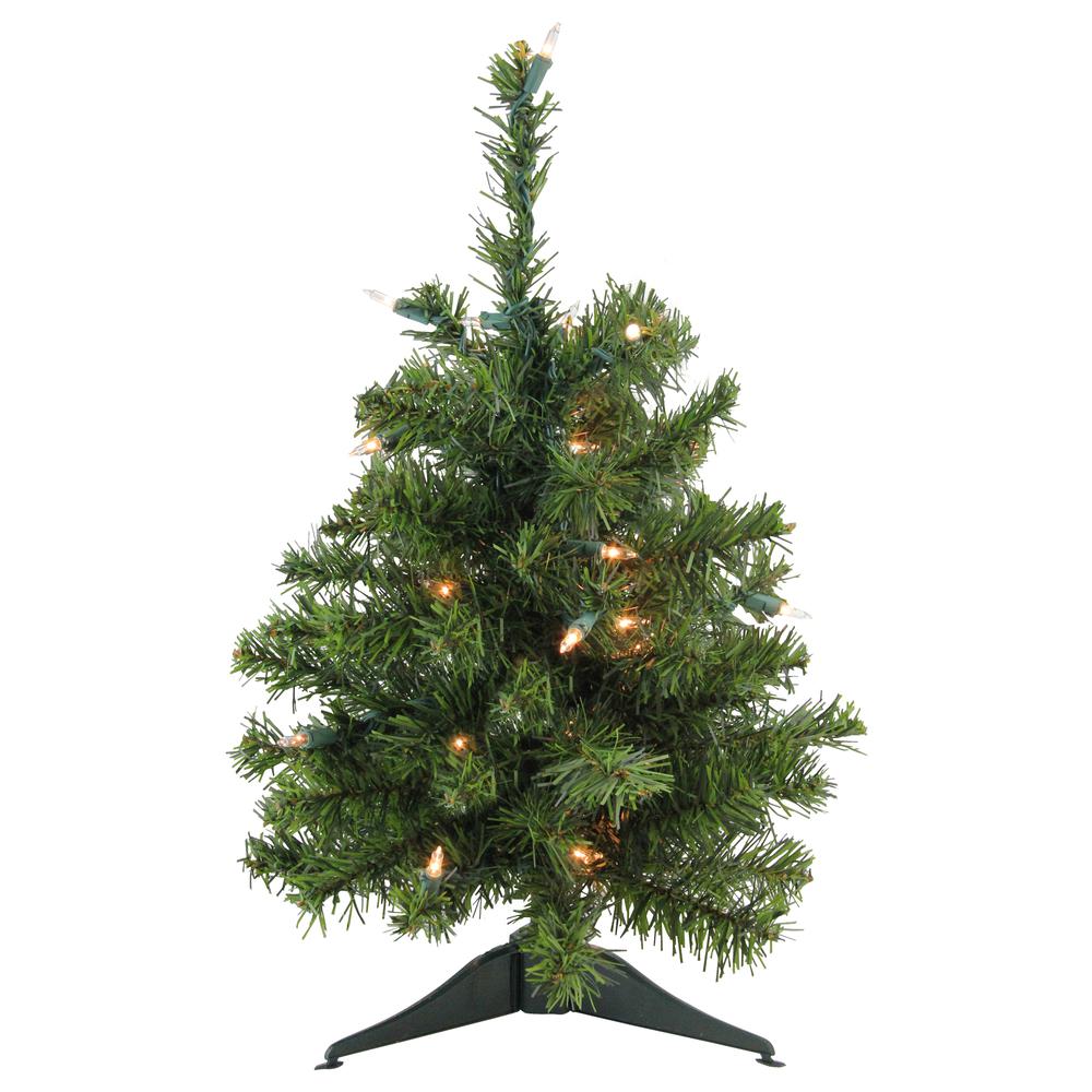 1.5' Pre-Lit Medium Canadian Pine Artificial Christmas Tree - Clear Lights. Picture 1