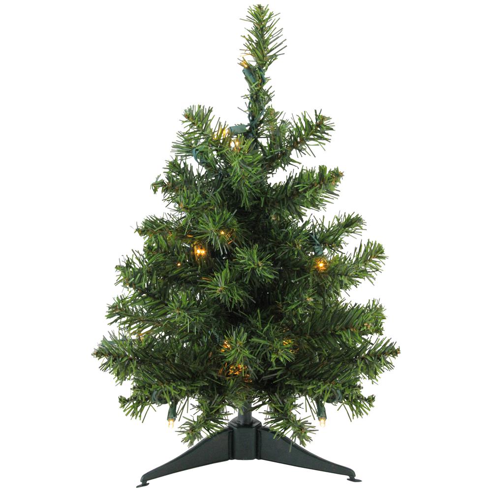 1.5' Pre-Lit Medium Canadian Pine Artificial Christmas Tree - Clear LED Lights. Picture 1