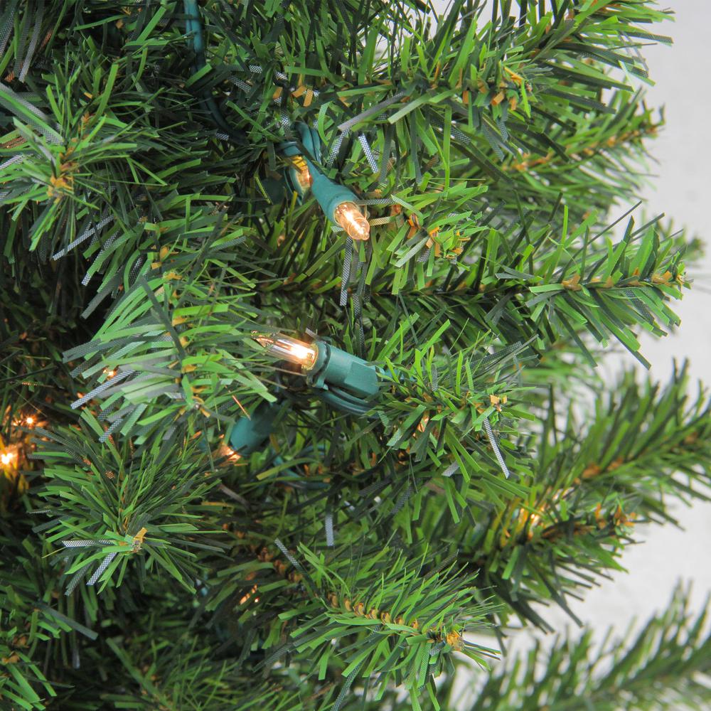 2' Pre-Lit Medium Canadian Pine Artificial Christmas Tree - Clear Lights. Picture 2