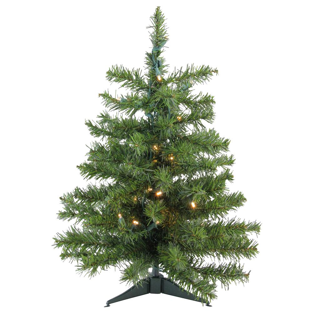 2' Pre-Lit Medium Canadian Pine Artificial Christmas Tree - Warm Clear Lights. The main picture.