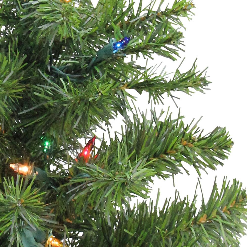 2' Pre-Lit Medium Canadian Pine Artificial Christmas Tree  Multi Lights. Picture 2