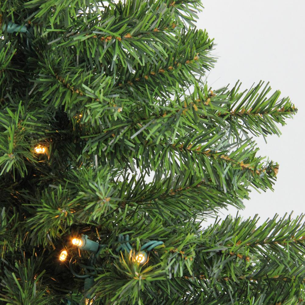 3' Pre-Lit Green Medium Canadian Pine Artificial Christmas Tree - Clear LED Lights. Picture 3