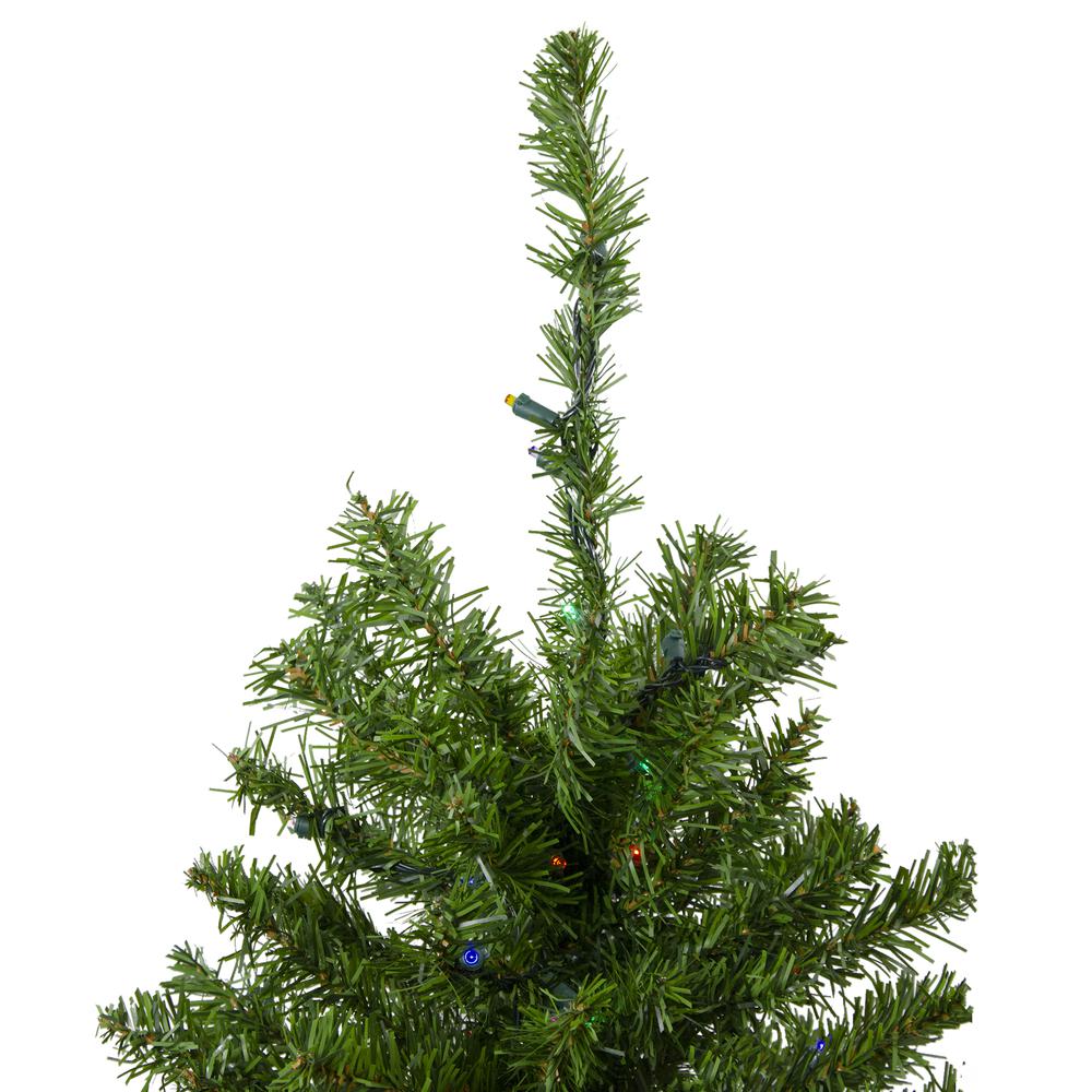 3' Pre-Lit LED Medium Canadian Pine Artificial Christmas Tree - Multicolor Lights. Picture 3