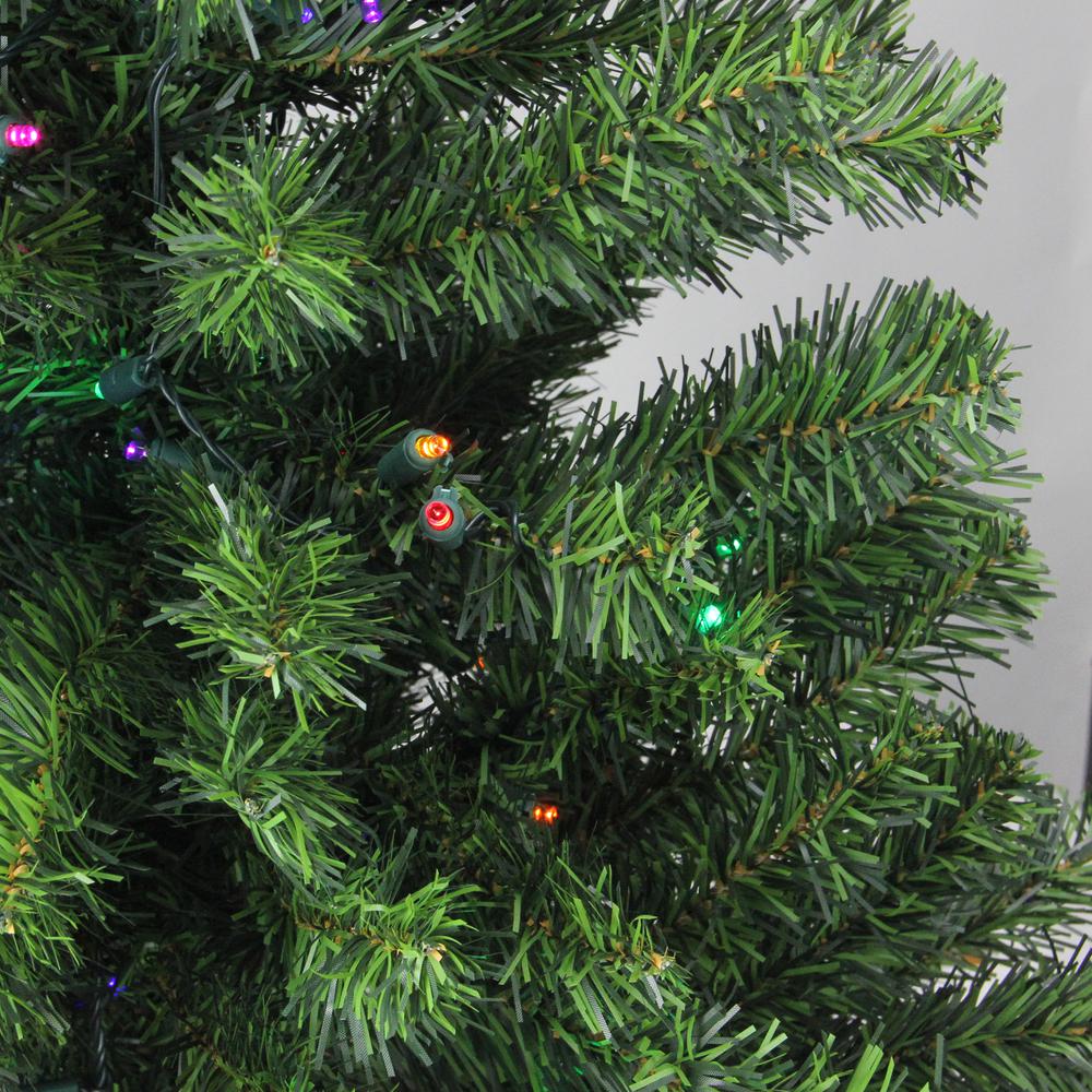 3' Pre-Lit LED Medium Canadian Pine Artificial Christmas Tree - Multicolor Lights. Picture 2