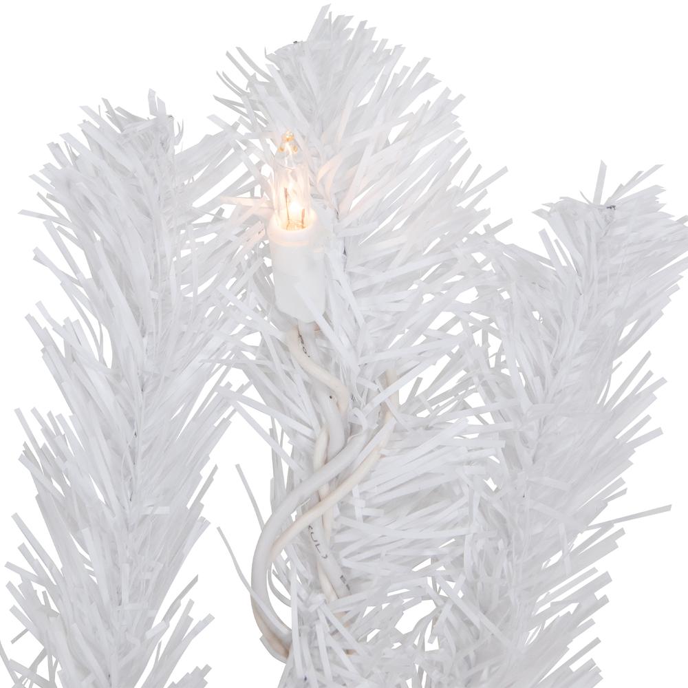 9' x 8" Pre-Lit Snow White Artificial Christmas Garland  Clear Lights. Picture 7