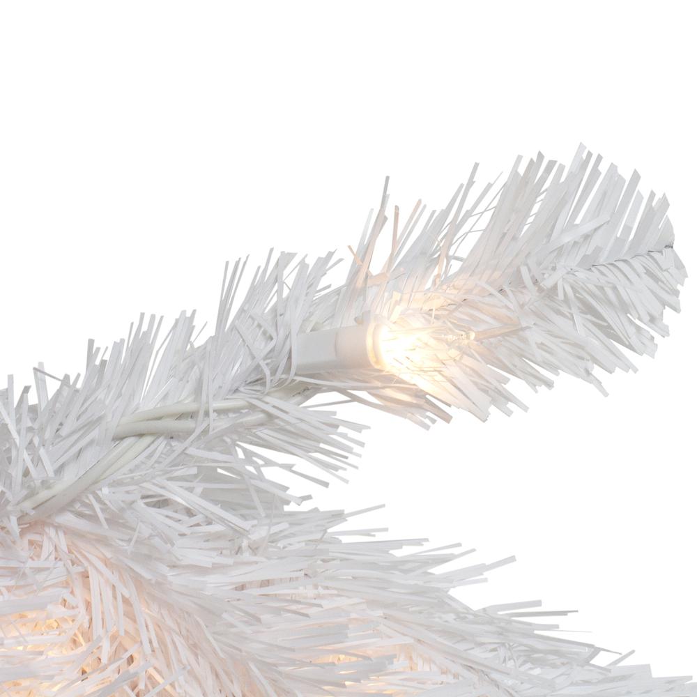 White Commercial Snow White Pine Christmas Wreath - 6-Foot Clear Lights. Picture 2