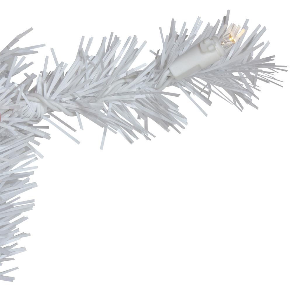 9' x 10" Pre-Lit LED White Pine Artificial Christmas Garland - Clear Lights. Picture 2