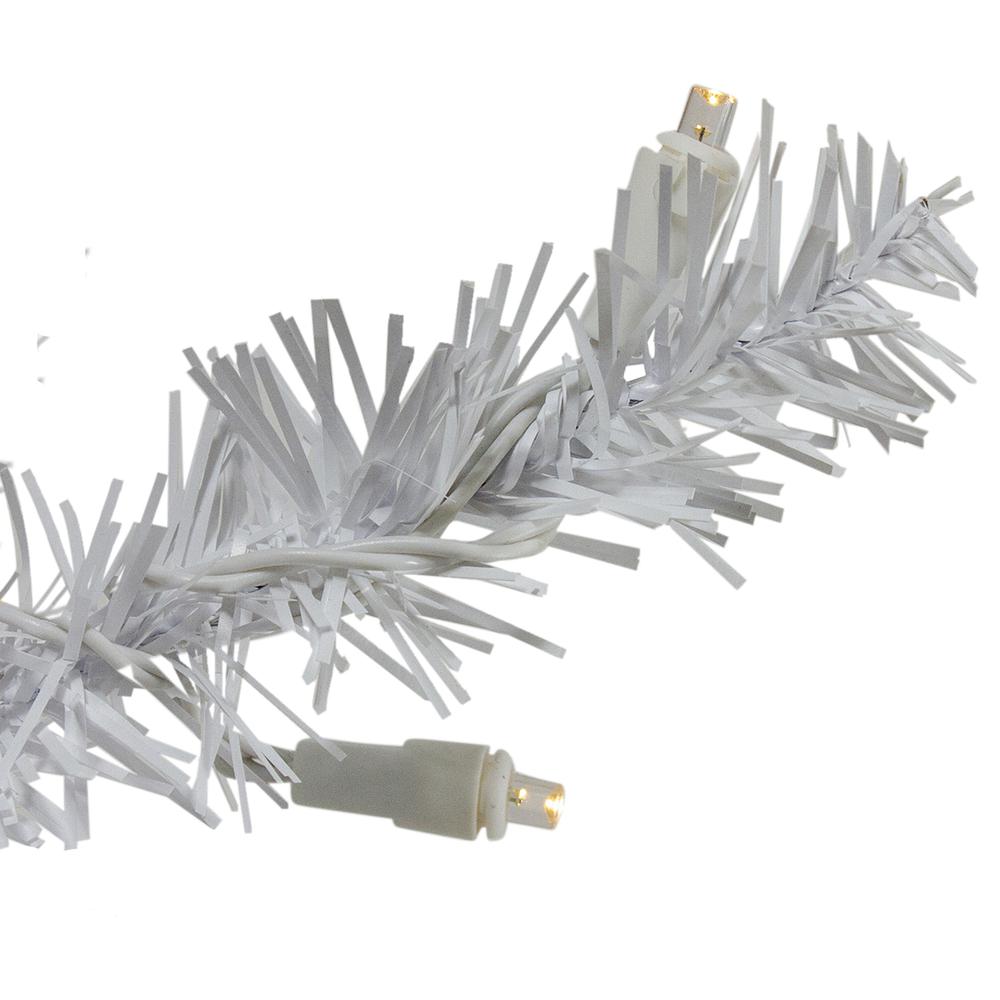 24" Pre-Lit LED White Pine Artificial Christmas Wreath - Candlelight Lights. Picture 3
