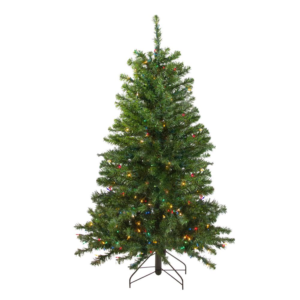 4' Pre-Lit Full Canadian Pine Artificial Christmas Tree - Multicolor Lights. Picture 1
