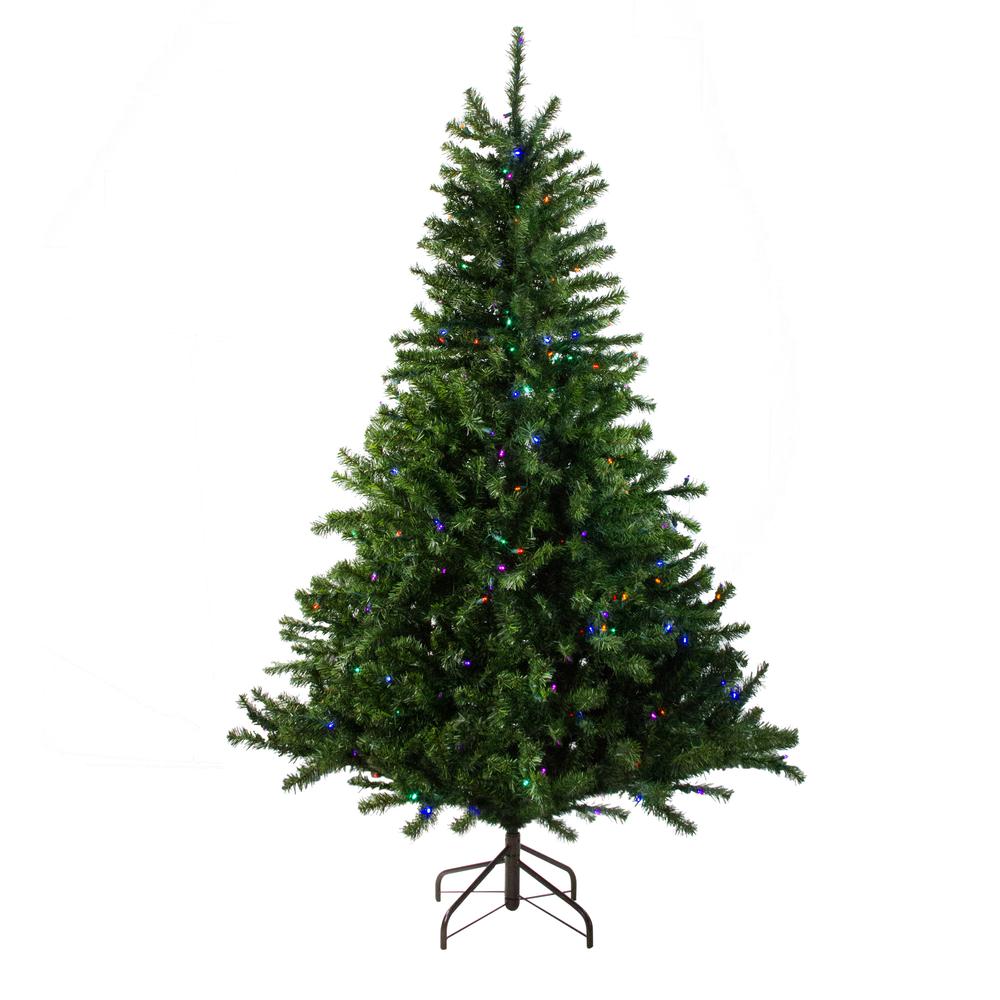 6' Pre-Lit LED Canadian Pine Artificial Christmas Tree - Multi Lights. Picture 1