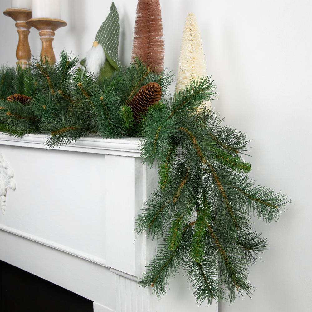 9' x 12" Green Pine and Pine Cones Artificial Christmas Garland  Unlit. Picture 2