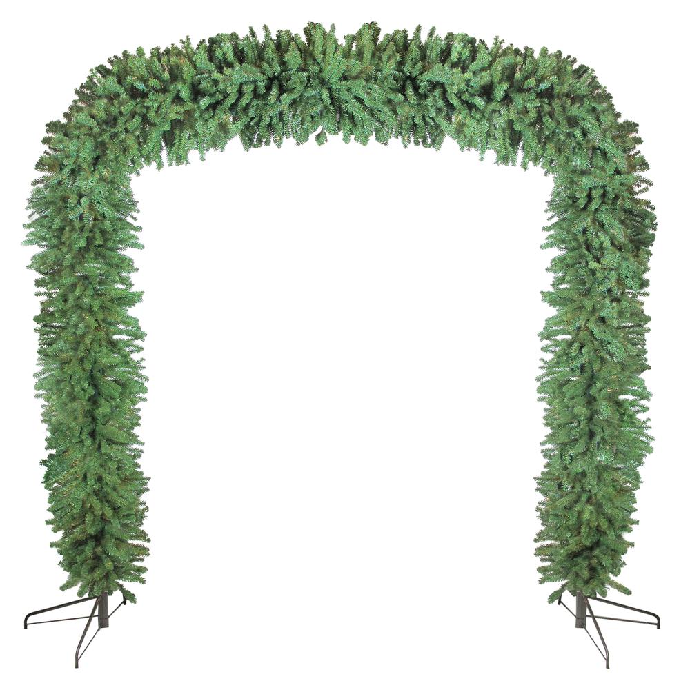 9' x 8' Commercial Size Green Pine Artificial Christmas Archway - Unlit. Picture 1