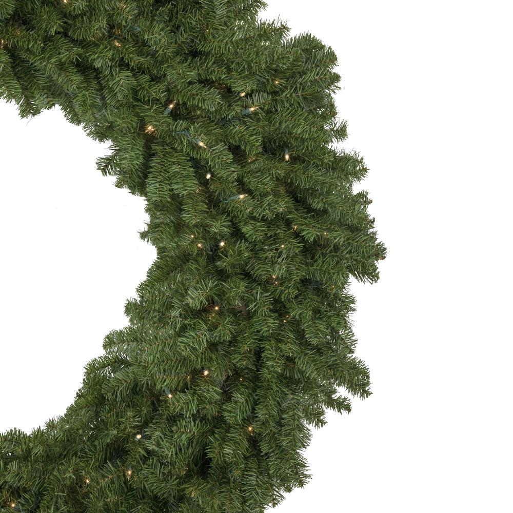 5' Pre-Lit Commercial Canadian Pine Artificial Christmas Wreath  Clear Lights. Picture 3