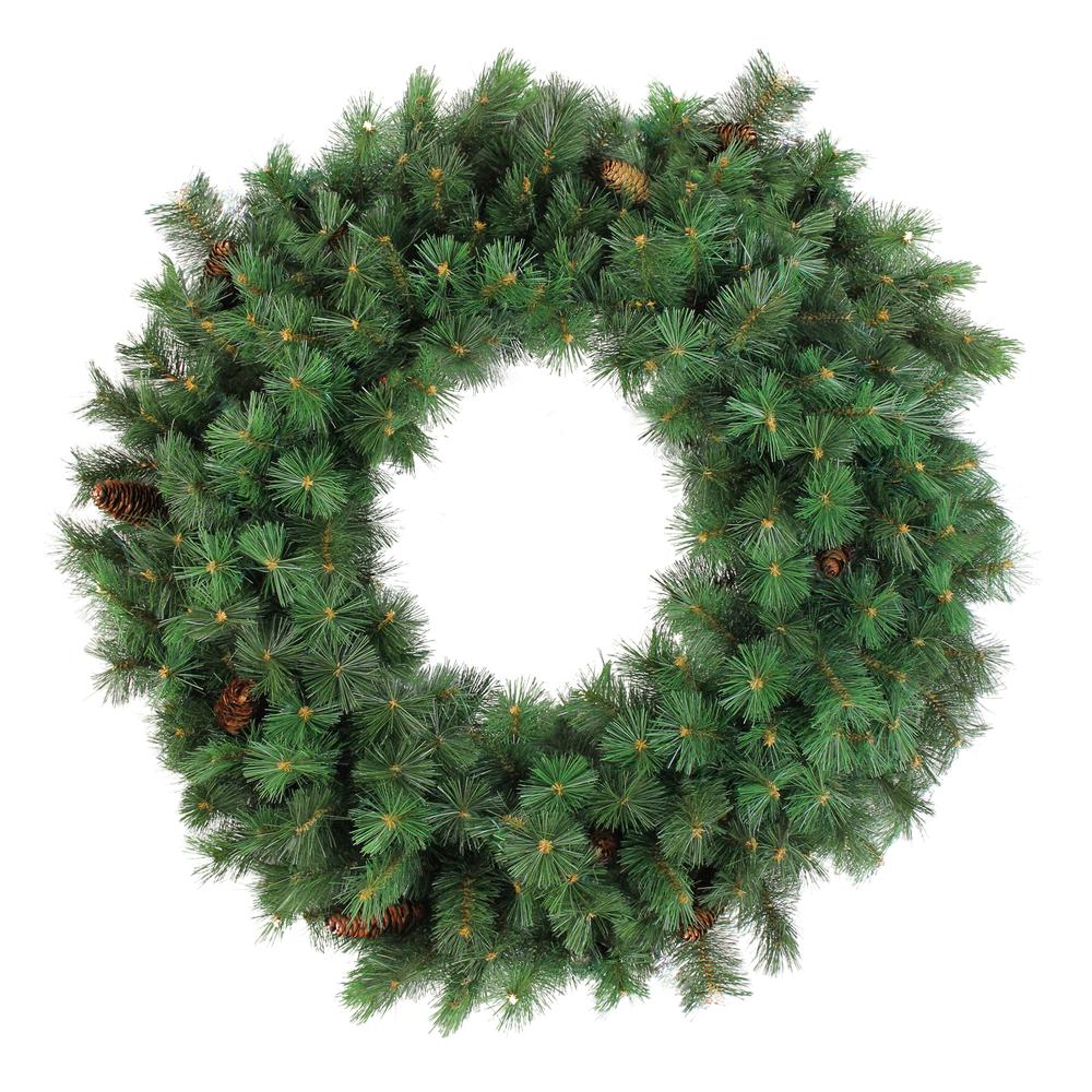 Green Royal Oregon Pine Artificial Christmas Wreath with Pinecones 48-Inch Unlit. Picture 1