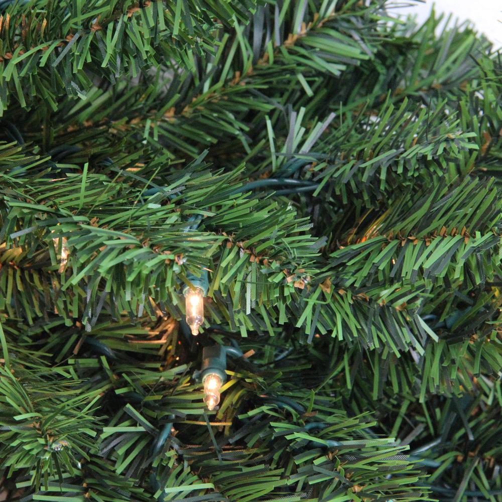 42" Pre-Lit Canadian Pine Artificial Christmas Teardrop Door Swag - Clear Lights. Picture 2
