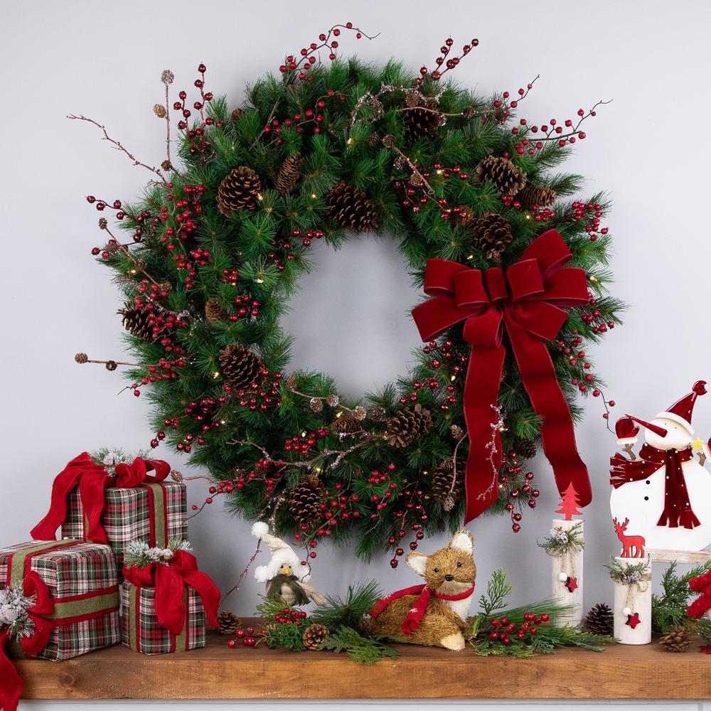 48" Pre-Lit Royal Oregon Pine Artificial Christmas Wreath - Clear Lights. Picture 2