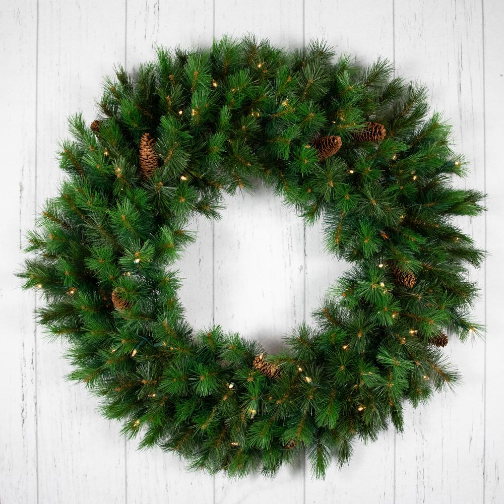 48" Pre-Lit Royal Oregon Pine Artificial Christmas Wreath - Clear Lights. Picture 4