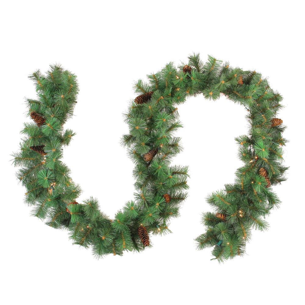 9' x 12" Pre-Lit Royal Oregon Pine Artificial Christmas Garland - Clear Lights. Picture 1