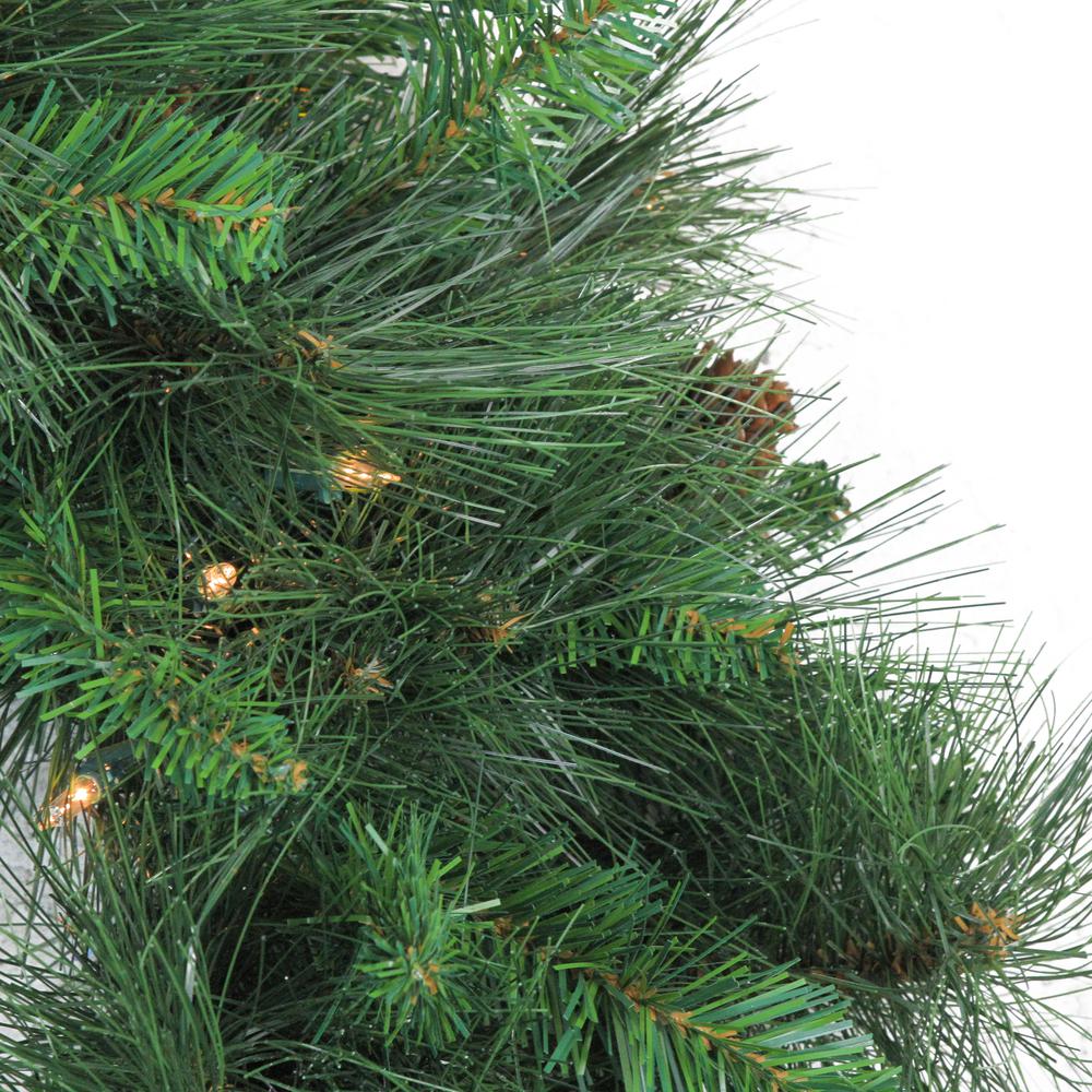 9' x 14" Pre-Lit White Valley Pine Artificial Christmas Garland - Clear Lights. Picture 2