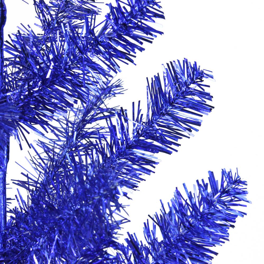 3' Medium Blue Tinsel Twig Pine Artificial Christmas Tree - Unlit. Picture 2