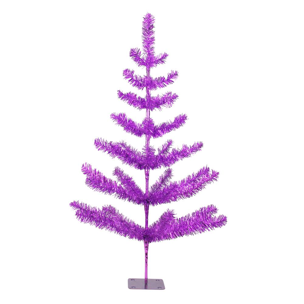 3' Medium Purple Tinsel Twig Artificial Christmas Tree - Unlit. Picture 1