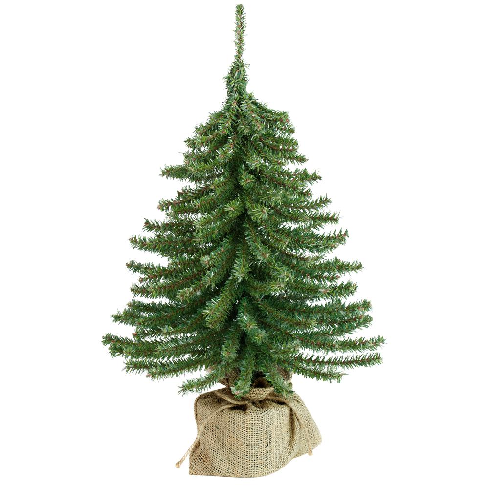 18" Potted Downswept Mini Village Pine Medium Artificial Christmas Tree  Unlit. Picture 1