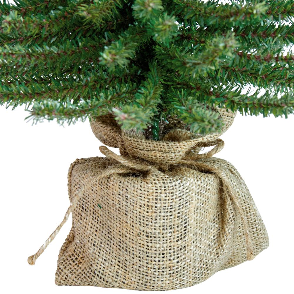2' Potted Downswept Mini Village Pine Medium Artificial Christmas Tree - Unlit. Picture 5