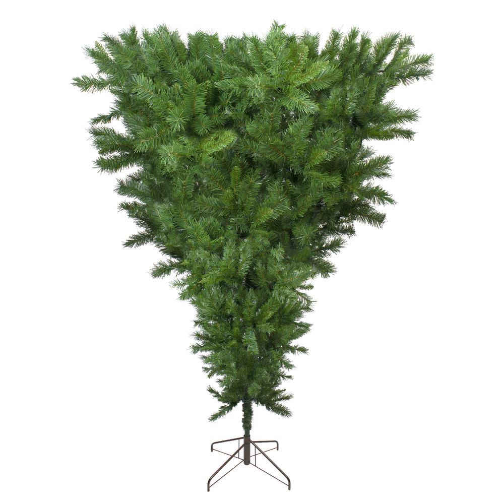 7.5' Green Sugar Pine Artificial Upside Down Christmas Tree - Unlit. Picture 1