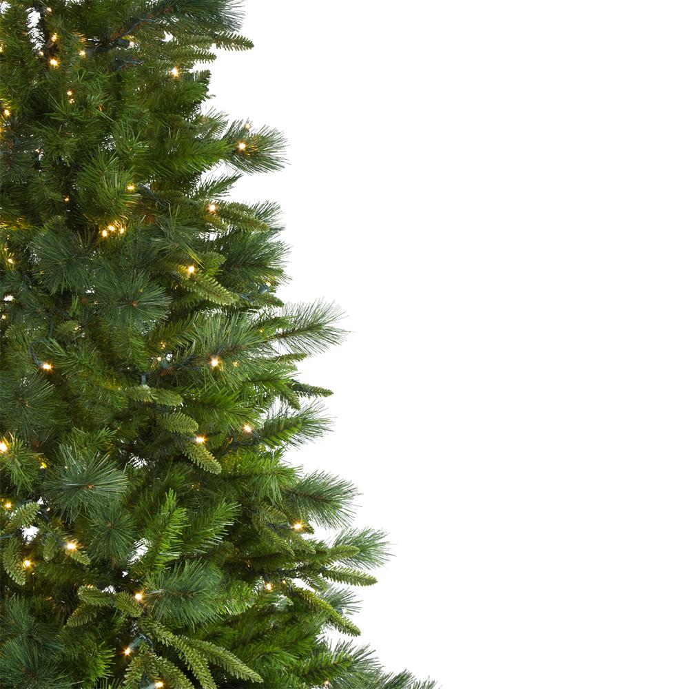 6.5' Pre-Lit Rosemary Emerald Angel Pine Artificial Christmas Tree - Warm White LED Lights. Picture 4