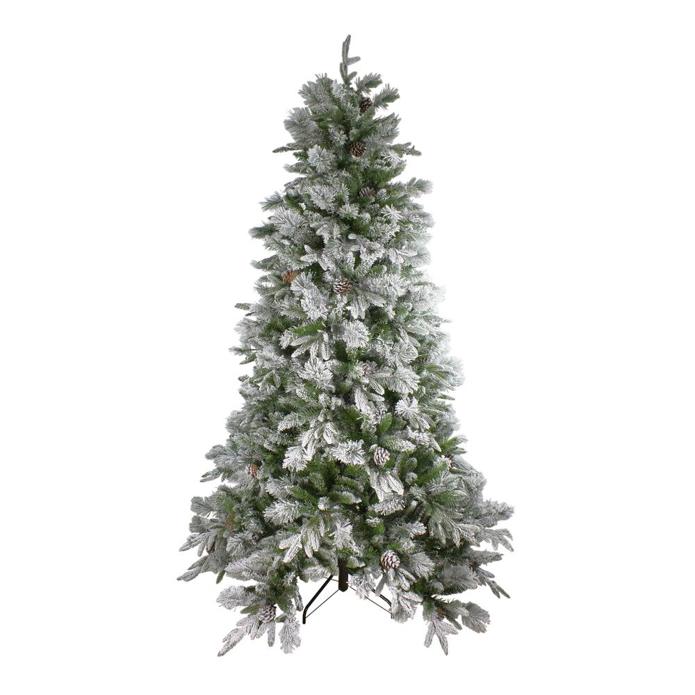 6.5' Flocked Rosemary Emerald Angel Pine Artificial Christmas Tree - Unlit. Picture 1