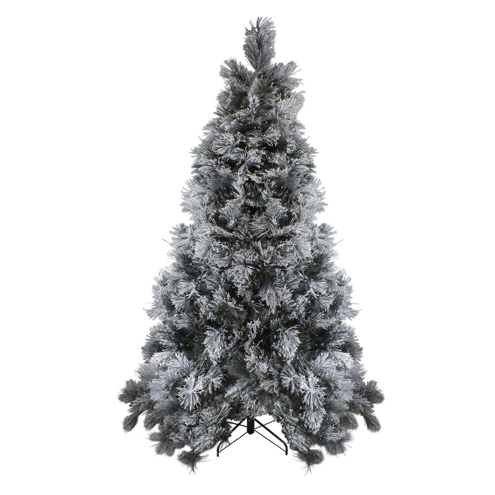 7.5' Flocked Black Spruce Artificial Christmas Tree - Unlit. Picture 1