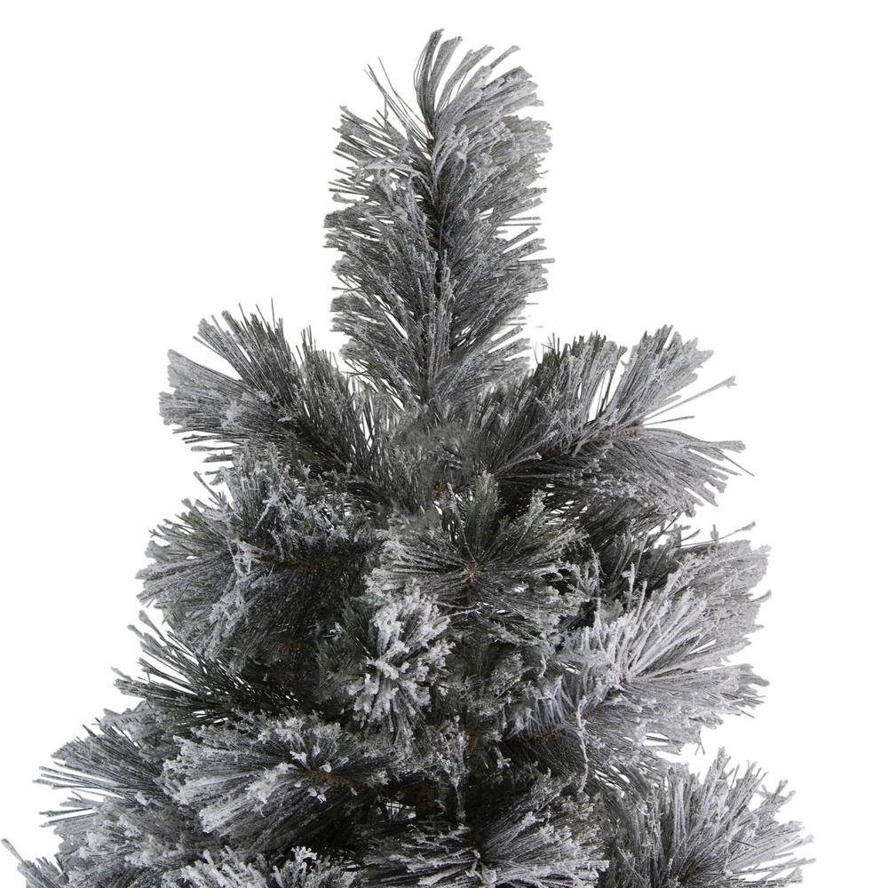 7.5' Flocked Black Spruce Artificial Christmas Tree - Unlit. Picture 4