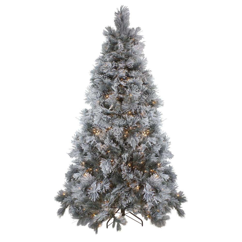 7.5' Pre-Lit Black Spruce Artificial Christmas Tree - Clear LED Lights. Picture 1