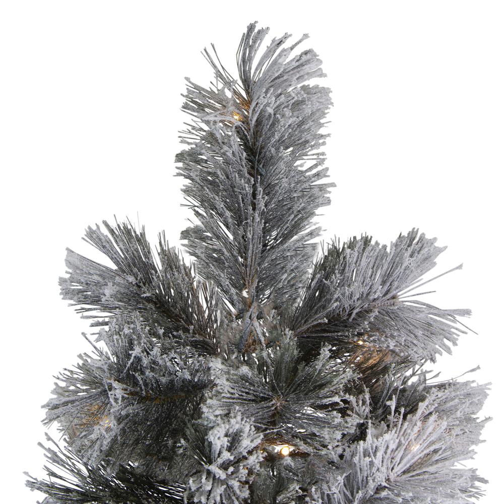 7.5' Pre-Lit Black Spruce Artificial Christmas Tree - Clear LED Lights. Picture 4