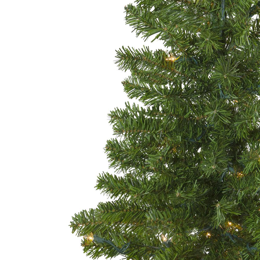 6.5' Pre-Lit Canadian Pine Slim Artificial Christmas Wall Tree - Clear Lights. Picture 5