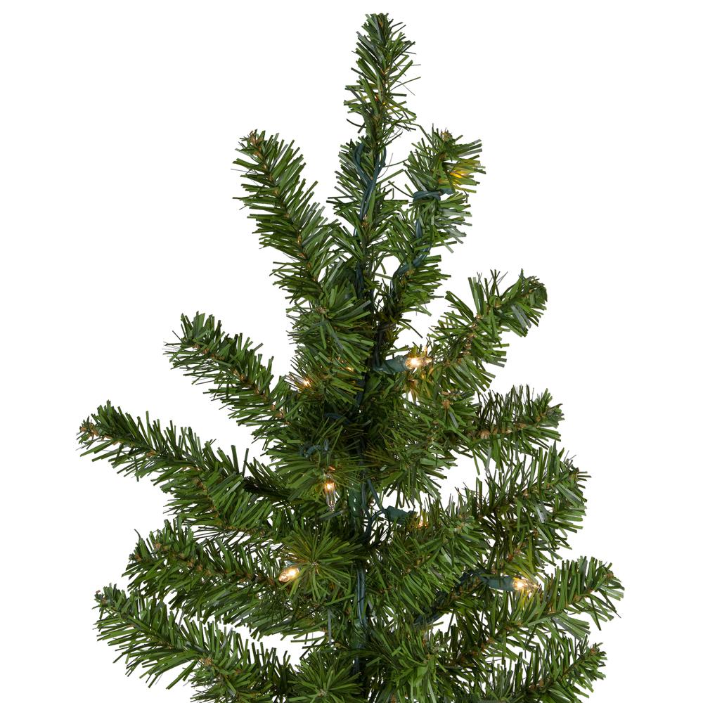 6.5' Pre-Lit Canadian Pine Slim Artificial Christmas Wall Tree - Clear Lights. Picture 4
