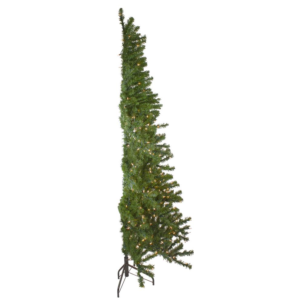 6.5' Pre-Lit Canadian Pine Slim Artificial Christmas Wall Tree - Clear Lights. Picture 6