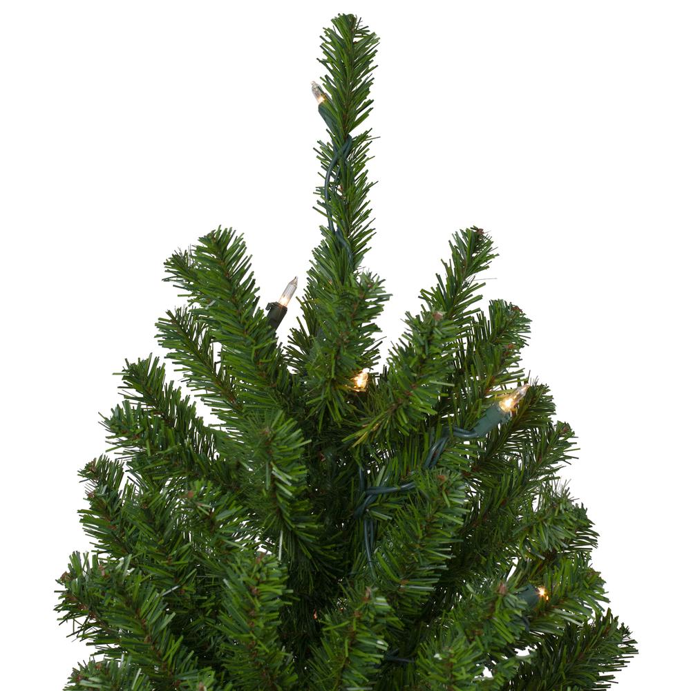 Set of 3 Pre-Lit Slim Alpine Artificial Christmas Trees 6' - Clear Lights. Picture 4