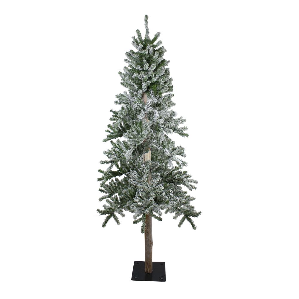6ft Flocked Alpine Artificial Christmas Tree - Unlit. Picture 1