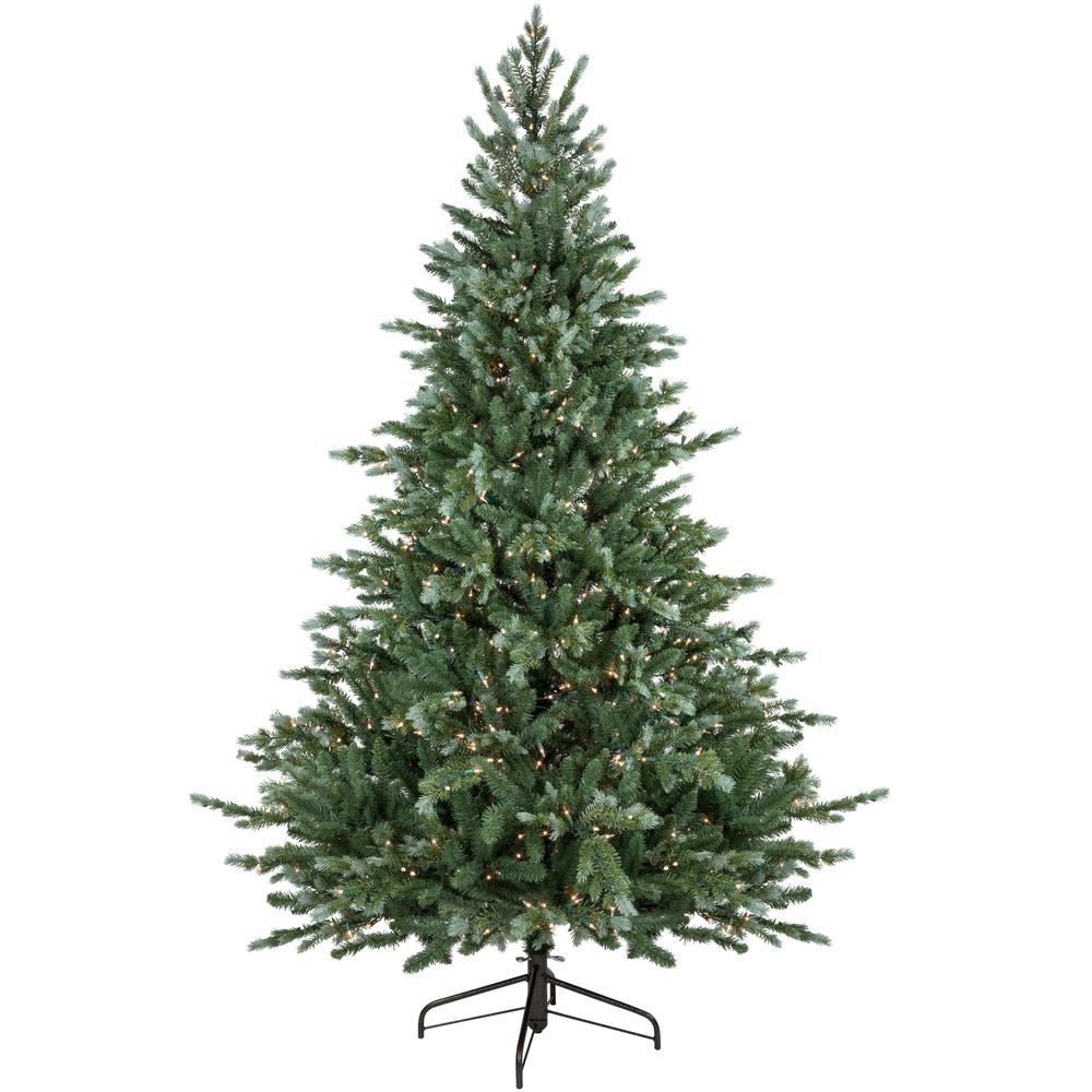 7' Pre-Lit Blue Spruce Artificial Christmas Tree  Clear Lights. Picture 1