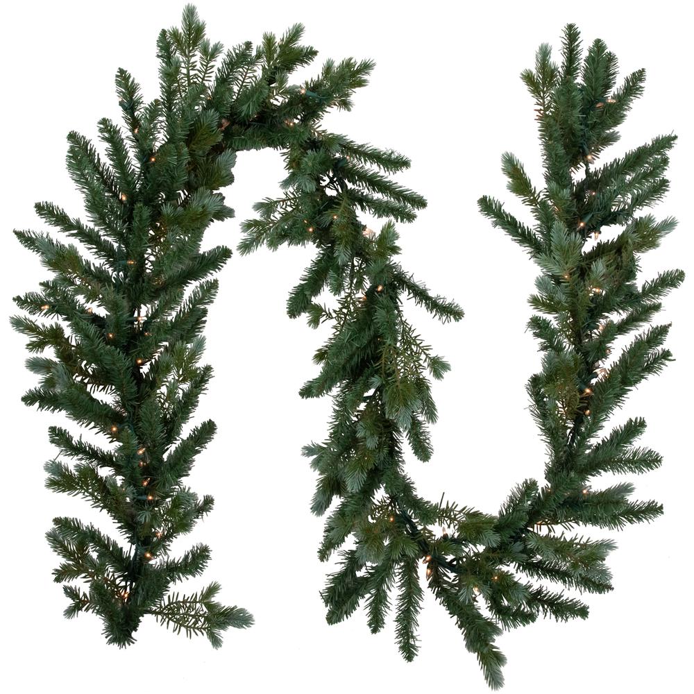 9' x 14" Pre-Lit Blue Spruce Artificial Christmas Garland  Clear Lights. Picture 1