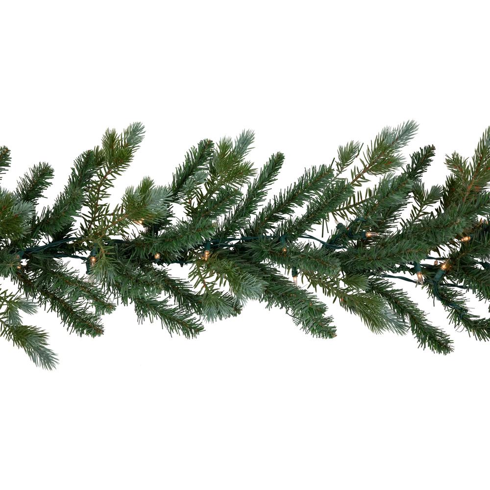 9' x 14" Pre-Lit Blue Spruce Artificial Christmas Garland  Clear Lights. Picture 2